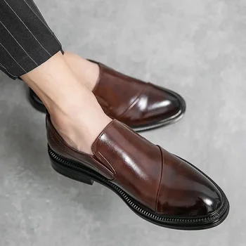 Pantofi din piele pentru Bărbați-Stil coreean Fund Moale Creștere Pantofi pentru Bărbați de Tineret Stil Britanic a Subliniat la Modă Casual Uzura Formale Bărbați Bu