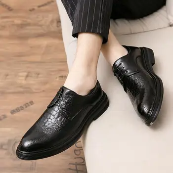 Pantofi pentru bărbați 2023 Primăvară, de Vârstă Mijlocie Tatăl Fund Moale Business Casual și Confortabil Alunecare pe Pantofi de Piele de Tineri Bărbați Sport