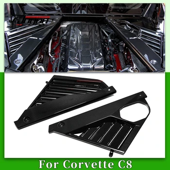 Pentru Corvette C8 Coupe Z51 Z06 2020-2024 2 BUC Fibra de Carbon Exterior Spate Masina compartimentul Motorului Panoul Lateral Accent Acoperire Autocolant Tapiterie