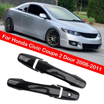 Pentru Honda Civic Coupe 2 Usi 2006 2007 2008 2009 2010 2011 Masina Din Fibra De Carbon Stil Mânerului Exterior Al Portierei De Turnare Prin Acoperire Trim Decor