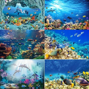 Pește De Mare Fotografie Fundaluri Pentru Rechin Desene Animate Shell Coral Subacvatice Pentru Copii Petrecere De Ziua Copilului Fotografie De Fundal Banner