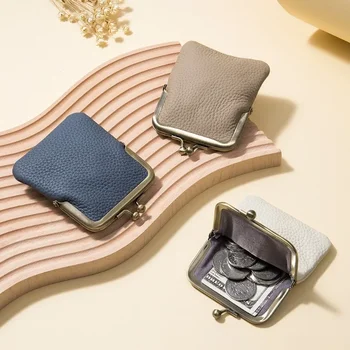 Piele Mini Poseta Mic de Femei Europene și Americane de Moda de Stocare Monedă Pungă Bag Cardul Portabil Ruj Clip Sac
