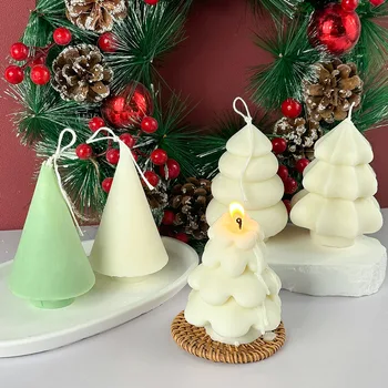 Pomul de Crăciun 3D Silicon Lumânare Mucegai DIY Ornament de Crăciun Lumânare Parfumată a Face Săpun Ipsos, Rasina de Forme pentru Copt Decor Acasă