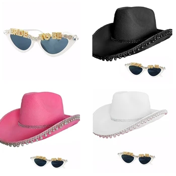 Pălărie Cowgirl Petrecere A Burlacelor Pălărie Cowgirl Ochelari, Pălărie De Cowboy Petrecerea De Nunta Pălărie