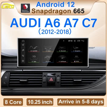 Qualcomm Snapdragon665 8G 128G Android12 10.25 inch Wireless Carplay AUTO Pentru AUDI 2012-2018 An A6 A7 C7 Auto Multimedia cu Ecran