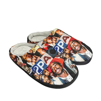 Rap 2Pac Tupac Acasă Bumbac Personalizate Papuci Mens Sandale Femei Pluș Toți Ochii pe Mine Casual incalzi Pantofii Cuplu Termică Papuci de casă