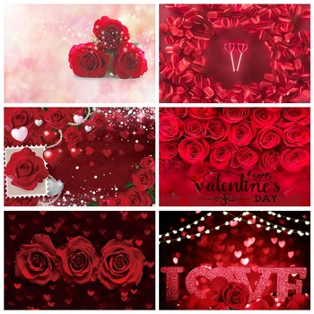 Red Rose Ziua Îndrăgostiților Fotografie Fundal Roșu Dragoste Inima Valentine Romantic Nunta Portret de Fundal Studio Foto elemente de Recuzită