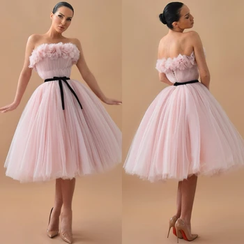 Rochii de bal de Înaltă Calitate, Sexy Strapless O-linie Centura Tul Ocazie Formale Rochie vestidos de fiesta para mujer vestido festa