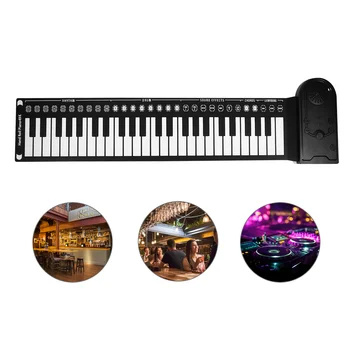 Rola De Pian, Instrument Muzical Incepator Rulate Electronice Alb-Negru Tastatura