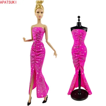 Roșu purpuriu Split Rochie Pentru Papusa Barbie Tinuta de Moda de Partid fără Mâneci Rochie Pentru Barbie 1/6 BJD Papusi Accesorii Copil Jucării DIY
