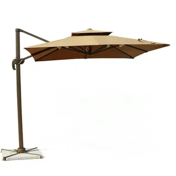 Runda parasolar umbrela in aer liber pe plaja terasa de lângă piscină, umbrelă de soare cu baza de marmura