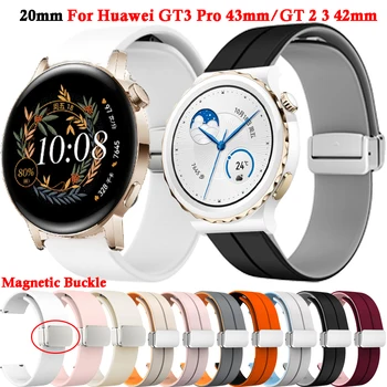 Silicon Magnetic Watchband pentru Huawei Watch GT2 GT3 GT 2 3 Pro 43mm 42mm Curea pentru Onoare Magic 2 42mm/ES Banda 20mm Brățară