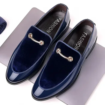 Stil Britanic Pantofi Casual Din Piele Superficial Slip-On Mocasini De Moda De Nuntă Pentru Bărbați Pantofi Respirabil Culoare Solidă Petrecere De Pantofi Zapatos