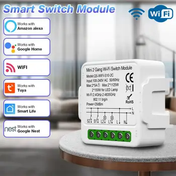 Tuya wifi Smart Switch 1/2/3 Gasca Comutator Mini Smart Switch Întrerupător de Viață Inteligent de Control Acasă Inteligent Lucru Cu Alexa de Start Google
