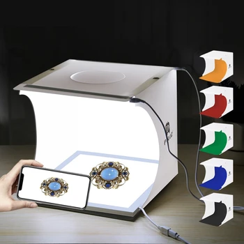 USB Panouri cu LED-uri de Pliere Portabil Foto Video Caseta de Iluminat Studio de Fotografiere Cort Cutie Kit Difuze Studio Softbox 20CM lightbox