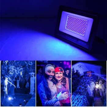 UV cu LED-uri Proiector AC 110V 220V Petrecere de Halloween de Lumină Ambientală 395nm IP66 rezistent la apa Ultraviolete Fluorescente Etapă Lampa de 50W 100W