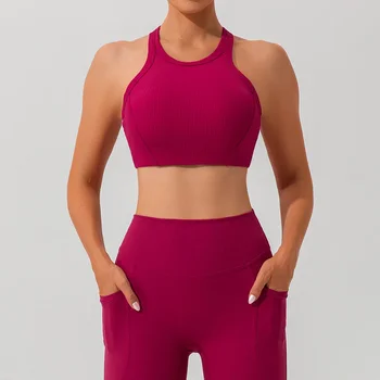 Wireless Push-Up Sutien de Sport Căptușit Yoga Crop Top de Funcționare Sutien iute Uscat Bralette pentru Femei Sutien și Uzura Interior Respirabil Utilaje