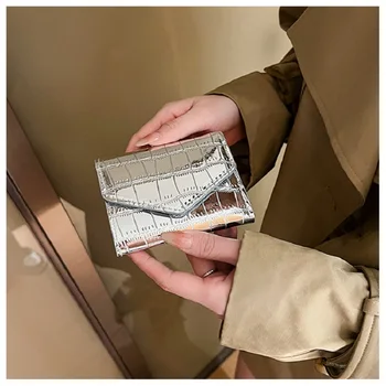 Womne Scurt Portofel Moda Multifuncțională Model de Piatra cu Laser din Piele Pu Multi-Card Portofel Femei Carte de Titularul portofel