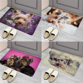 Yorkshire Terrier Puppy Podea Mat Ușa De La Intrare Mat Stil Nordic Acasă Preș De Baie-Toaletă Saltele Dormitor Hotel Decor Mat