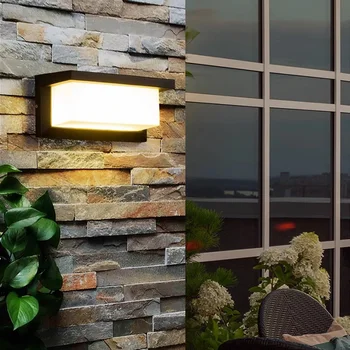 În aer liber Lampa de Perete cu LED-uri Impermeabil Lumina de Perete din Aluminiu, Balcon Grădină Tranșee Gard de Lumină Montate pe Suprafață Culoar Lumina Pridvor 85-265V